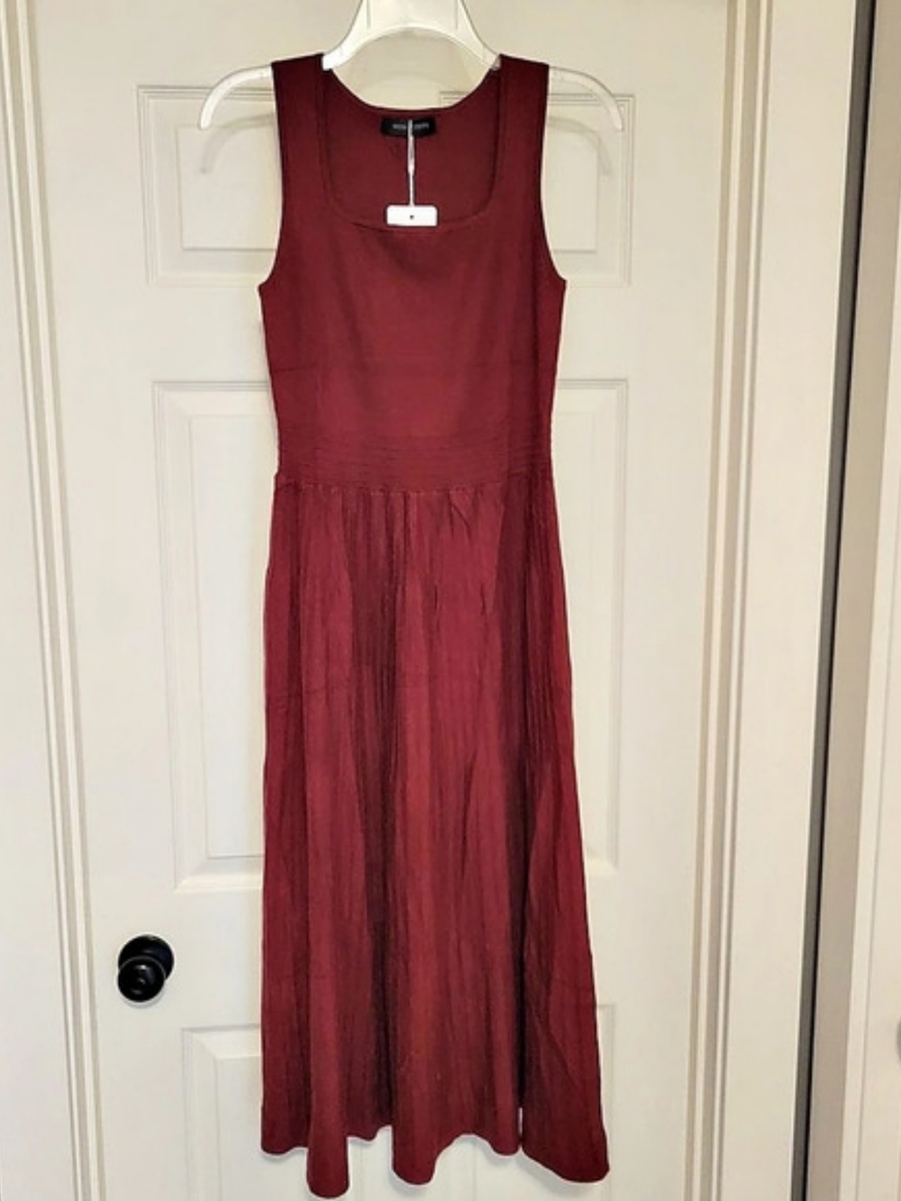 Merokeety Sleeveless Ribbed Knit Sweater Midi Dress in Wine Size Medium NWT